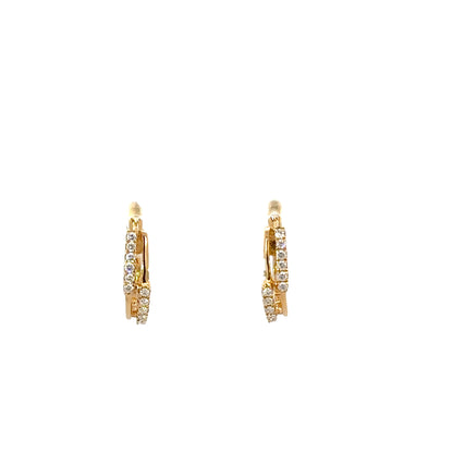 Elegant Mini Diamond Hoops in Yellow Gold