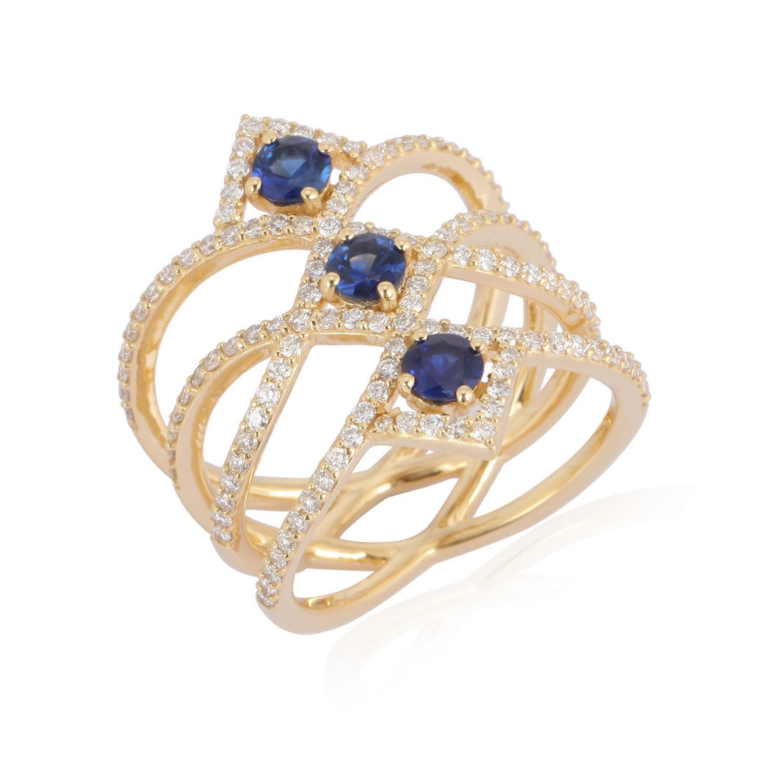 Blue Sapphire Trio ring