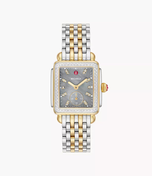 DECO MID TWO-TONE 18K GOLD-PLATED DIAMOND WATCH