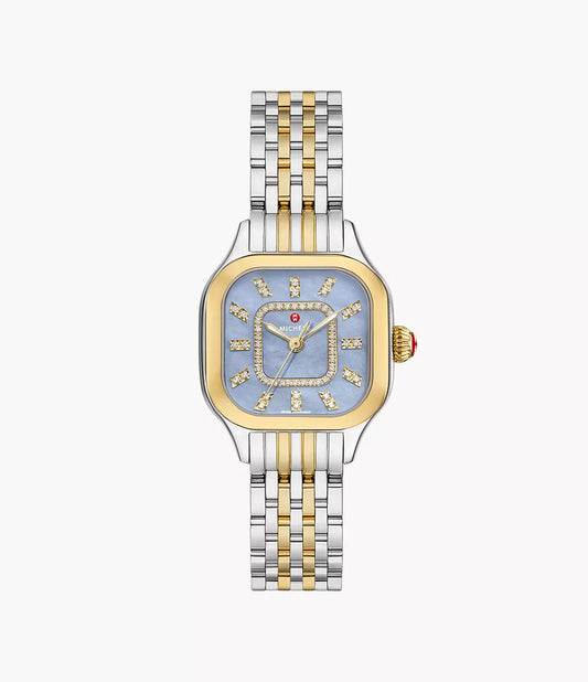 MEGGIE TWO-TONE 18K GOLD-PLATED DIAMOND DIAL WATCH