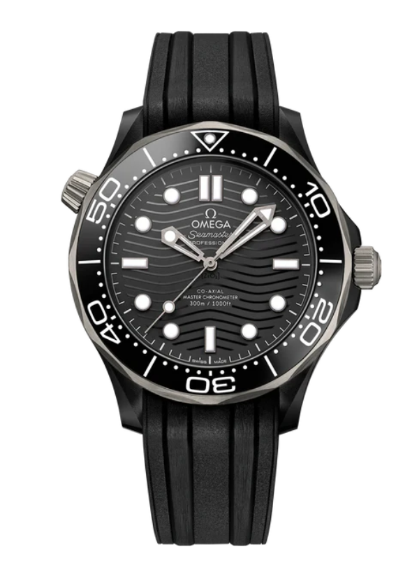 SEAMASTER DIVER 300M 43.5 MM, BLACK CERAMIC ON RUBBER STRAP